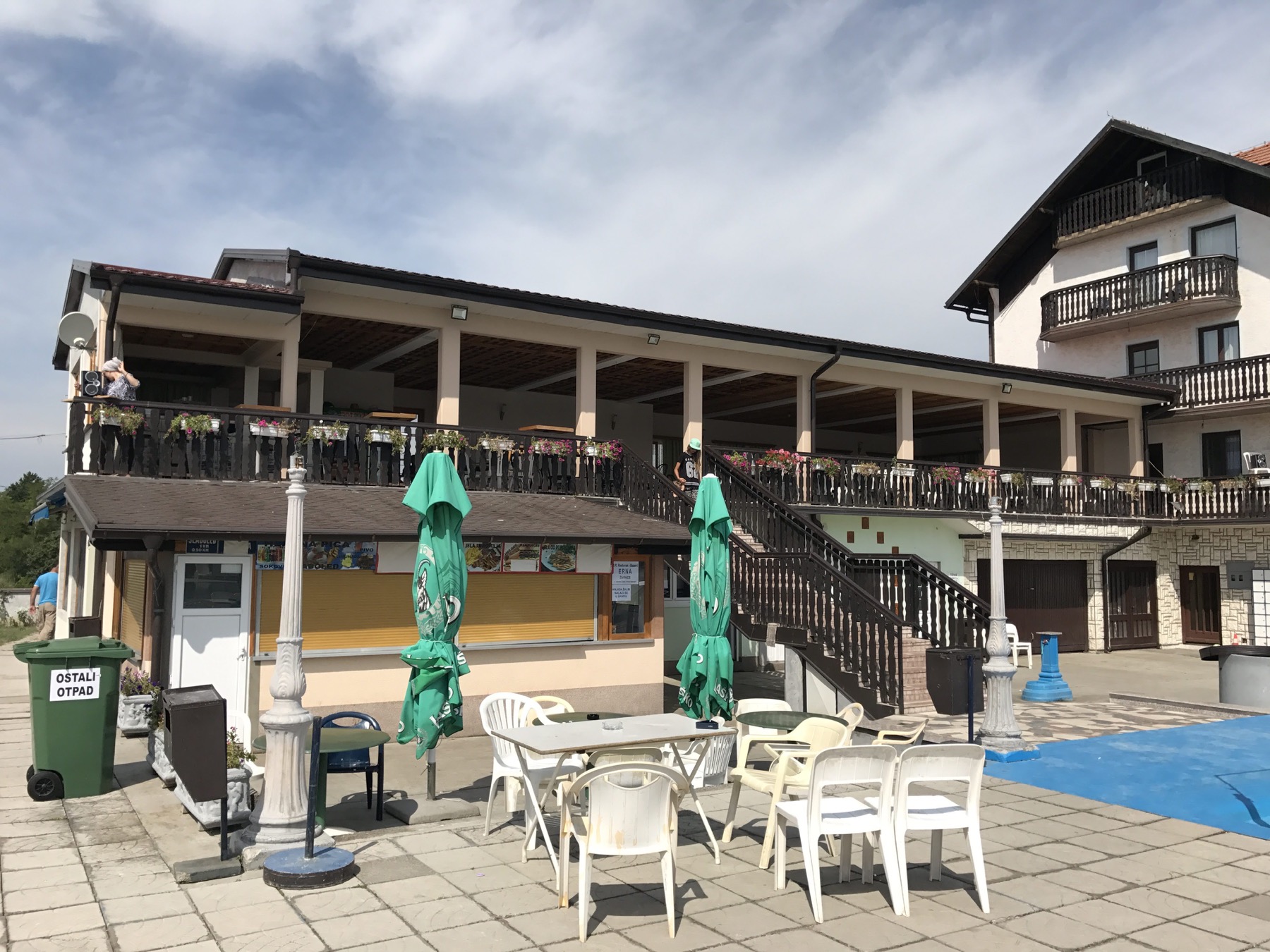 ERNA hotel building and pool area